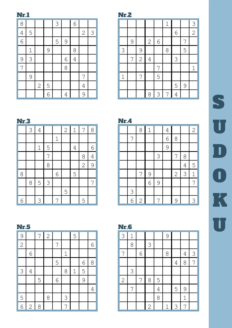 Sidutdrag: sudokusida ur KEAN studieblock